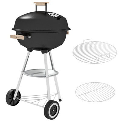 Outsunny Portable Round Kettle Charcoal Grill BBQ Outdoor Heat Control Party