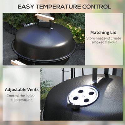 Outsunny Portable Round Kettle Charcoal Grill BBQ Outdoor Heat Control Party - 7