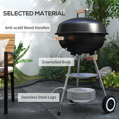 Outsunny Portable Round Kettle Charcoal Grill BBQ Outdoor Heat Control Party - 4