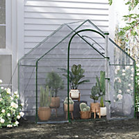 Outsunny Portable Walk-in PVC Greenhouse w/ Zipped Door for Flowers Plant