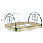 Outsunny Raised Bed with Greenhouse, Wooden Garden Planter Box with PVC Cover, Roll Up Windows, Dual Use, Natural Wood Effect