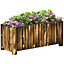 Outsunny Raised Flower Bed Wooden Rectangular Planter Container Box Wood 4 Feet