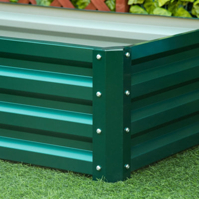 Outsunny Raised Garden Bed Elevated Planter Box for Vegetables Flowers Green