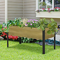 Outsunny Raised Garden Bed Elevated Wooden Planter Box w/ Metal Legs