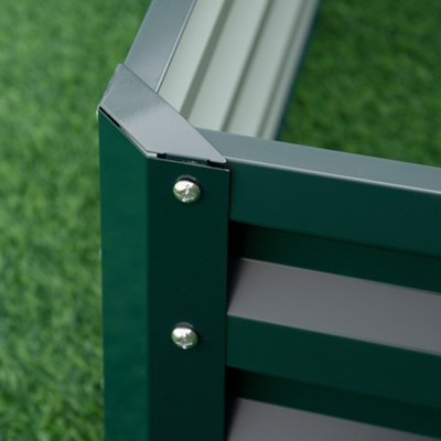 Outsunny Raised Garden Bed Metal Patio Backyard Flower Vegetable Planter Green - 5