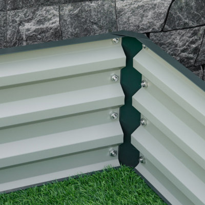 Outsunny Raised Garden Bed Metal Patio Backyard Flower Vegetable Planter Green - 8