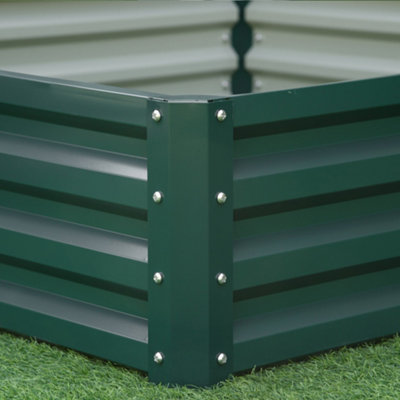 Outsunny Raised Garden Bed Metal Patio Backyard Flower Vegetable Planter Green - 9