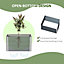Outsunny Raised Garden Bed Metal Planter Box for Vegetables Flower Grows, Grey