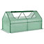 Outsunny Raised Garden Bed Planter Box with Greenhouse, Large Window, Green