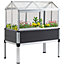 Outsunny Raised Garden Bed Vegetable Flower Container with PC Greenhouse Cover