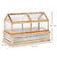 Outsunny Raised Garden Bed with Greenhouse Wooden Cold Frame Natural