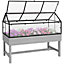 Outsunny Raised Garden Bed with Polycarbonate Panel and Top Vent for Vegetables