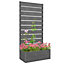 Outsunny Raised Garden Bed with Trellis and Drainage Hole, Planter Box, Grey