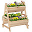Outsunny Raised Garden Bed Wood Planter Box with Stand for Vegetables Flowers