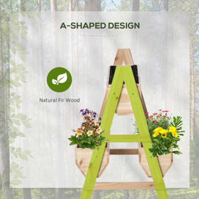 Outsunny Raised Garden Bed Wood Planter Box with Stand for Vegetables Flowers
