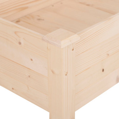 Outsunny Raised Wood Garden Bed Planter Vegetables Grow Flower Herbs Box Kit