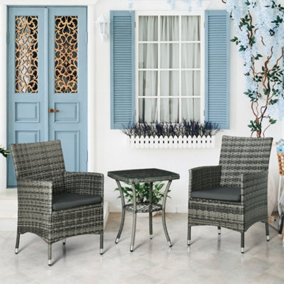 Grey rattan best sale bistro garden furniture