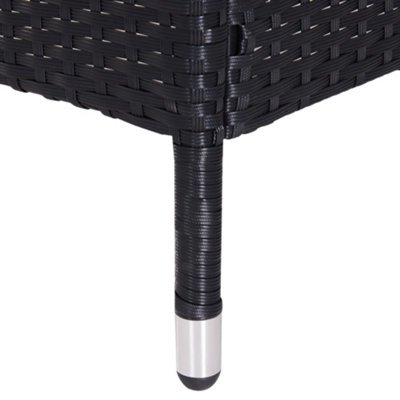 Outsunny Rattan Chair Garden Furniture Patio Companion Love Seat Table Black - 9