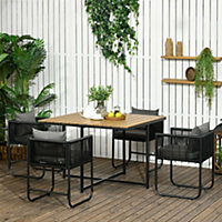 Outsunny Rattan Dining Set, Rattan Cube Dining Sets  Space-saving Design