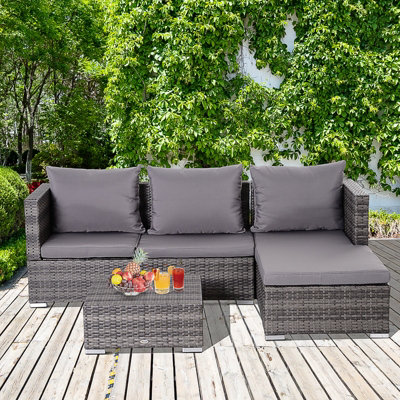 Outsunny wicker best sale patio set