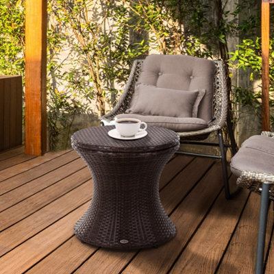 Outdoor end table deals cooler