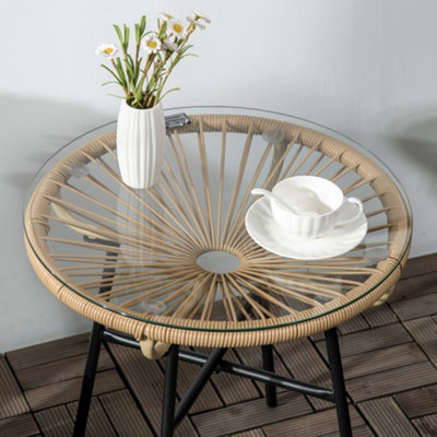 Outsunny rattan side table discount