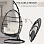 Outsunny Rattan Weave Hanging Egg Chair  Folding Design Indoor & Outdoor Black