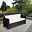 Outsunny Rattan Wicker 3-seater Sofa Chair Outdoor Patio Furniture with Cushions Black