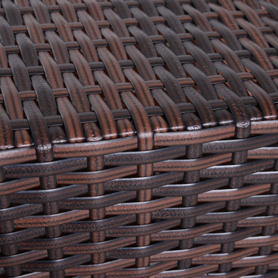 Outsunny Rattan Wicker Coffee Table w/ Umbrella Hole and Storage Space - 6