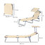 Outsunny Reclining Chair Sun Lounger Folding Lounger Seat with Sun Shade Awning Beach Garden Outdoor Patio Recliner Adjustable