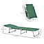 Outsunny Reclining Sun Lounger Chair Folding Camping Bed with 4-Position Adjustable Backrest, Green