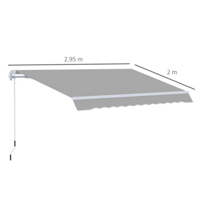 Outsunny Retractable Awning for Door & Window Garden Shelter Canopy 3 x 2m