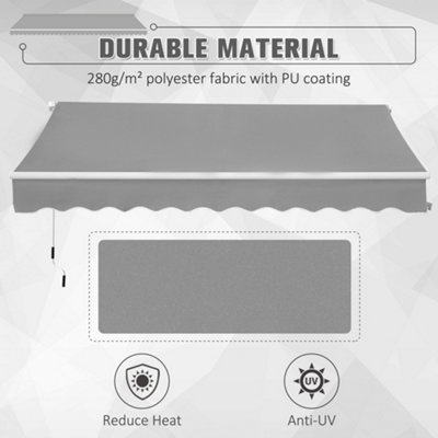 Outsunny Retractable Awning for Door & Window Garden Shelter Canopy 3 x 2m