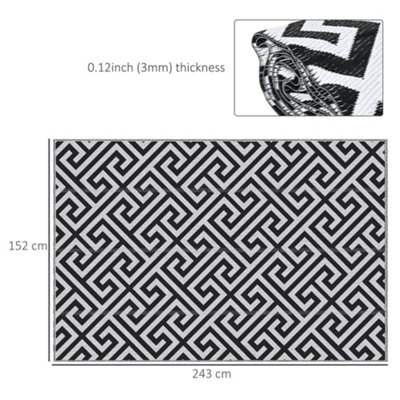 Outsunny Reversible Outdoor Rug Portable Plastic Straw RV Camping Mat - 3