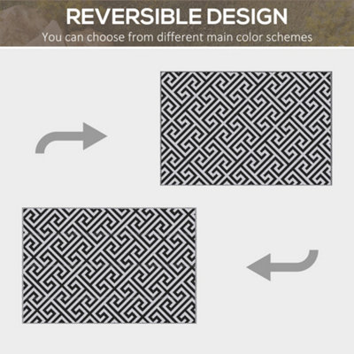 Outsunny Reversible Outdoor Rug Portable Plastic Straw RV Camping Mat - 6