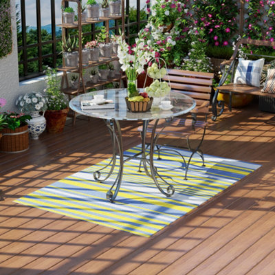 Outsunny Reversible Waterproof Outdoor Rug for RV Camping Beach, 121 x 182 cm Price Comparisons | Compare The Build