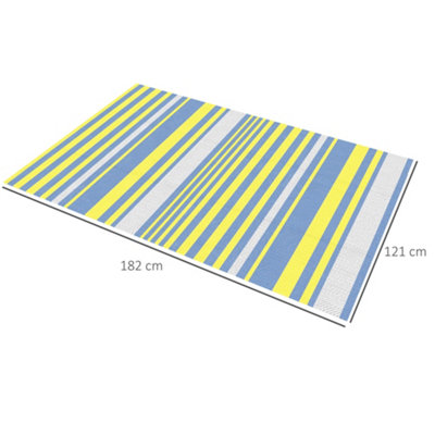 Outsunny Reversible Waterproof Outdoor Rug for RV Camping Beach, 121 x 182 cm