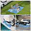 Outsunny Reversible Waterproof Outdoor Rug W/ Carry Bag, 182 x 274cm, Blue