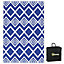 Outsunny Reversible Waterproof Outdoor Rug W/ Carry Bag, 182 x 274cm, Blue