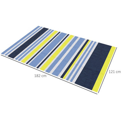 Outsunny Reversible Waterproof Plastic Straw Outdoor RV Rug, 121 x 182 cm
