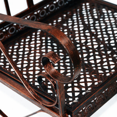 Outsunny Rocking Chair Outdoor Single Seat Patio Metal Bronze - 7