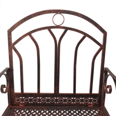 Outsunny Rocking Chair Outdoor Single Seat Patio Metal Bronze - 8