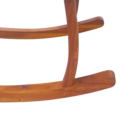 Outsunny Rocking Chair Porch Slat Cushion Acacia Hardwood Deck Indoor Outdoor - 6