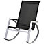 Outsunny Rocking Chair Sun Lounger Garden Seat High Back Texteline Black