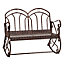 Outsunny Rocking Chair Swing Bench Loveseat Metal Bronze Garden Outdoor