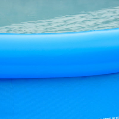 Outsunny Round Inflatable Swimming Pool Family-Sized Blow Up 274x76cm Blue - 8