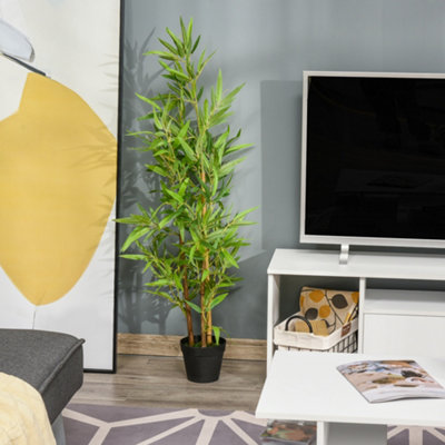 Outsunny Set of 2 120cm/4FT Artificial Bamboo Trees Plant w/ Pot Indoor Outdoor - 7