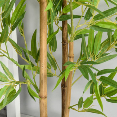 Outsunny Set of 2 120cm/4FT Artificial Bamboo Trees Plant w/ Pot Indoor Outdoor - 9