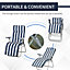 Outsunny Set of 2 Folding Sun Lounger Recliner Chairs Daybed Cushioned