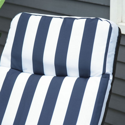 Outsunny Set of 2 Folding Sun Lounger Recliner Chairs Daybed Cushioned - 9